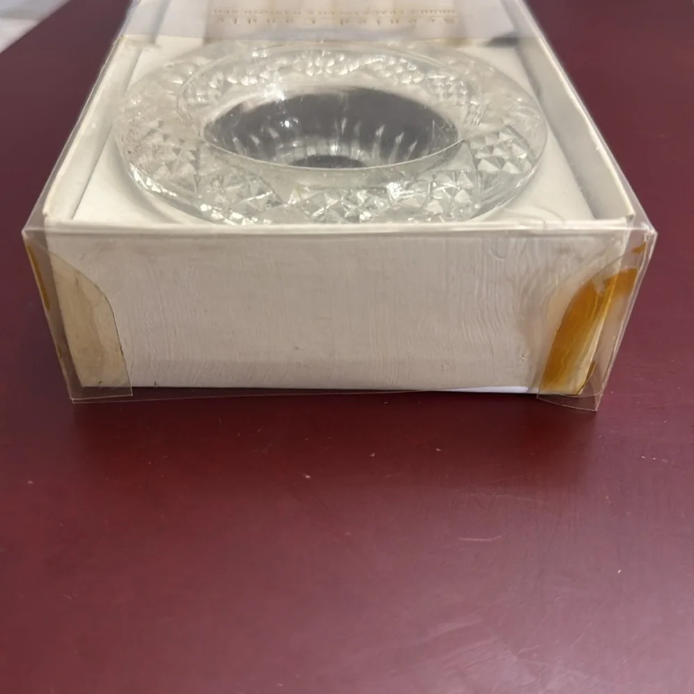 Vintage Unopened BALI Indonesian Cut Glass Taper Candle Holder with Candles